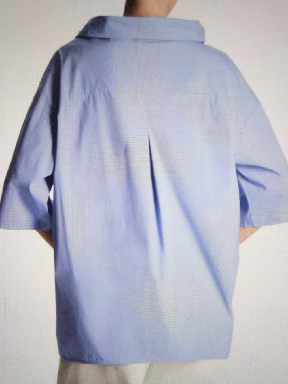COS Blue Funnel Neck Relaxed Fit Tunic Top - Picture 4 of 11